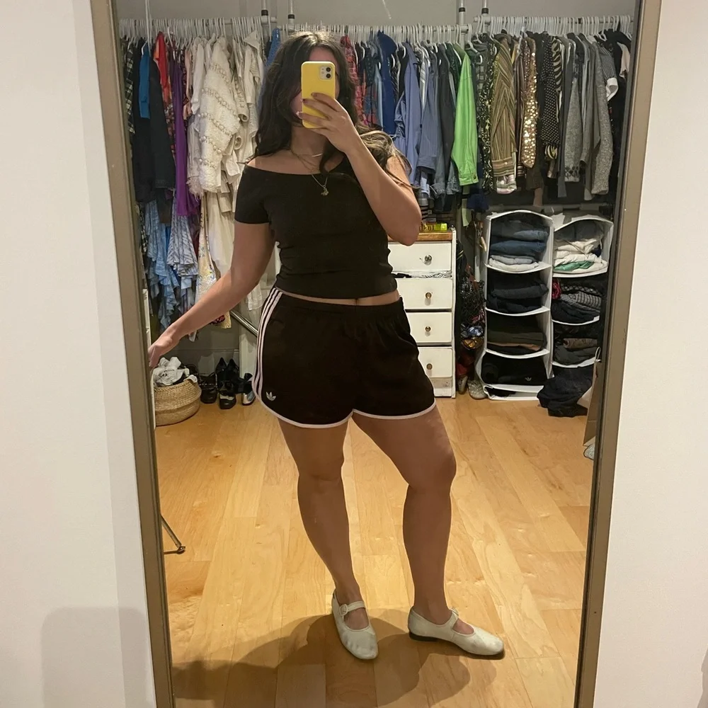 Brown Off the Shoulder Tee - Picture 1 of 4